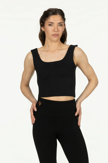 Ansuya Yoga Crop Top - Onyx Black