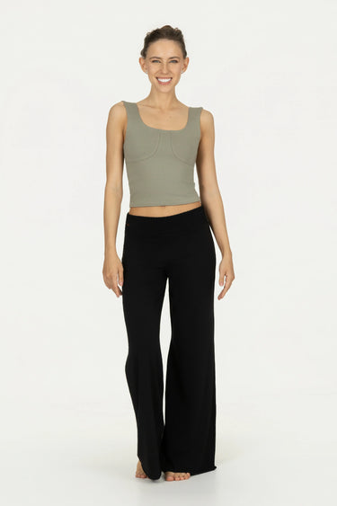 Ansuya Yoga Crop Top - Smokey Quartz