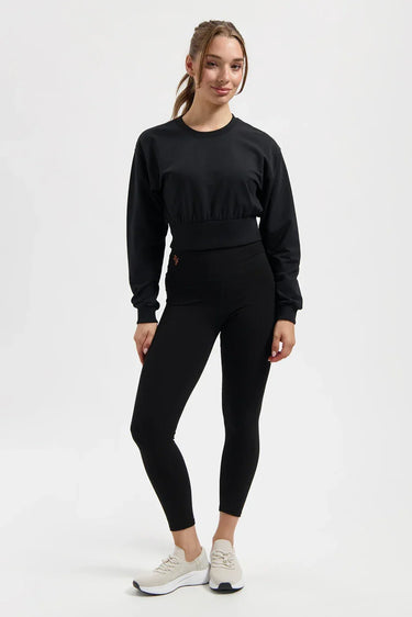Naya Cropped Yoga Longsleeve - Onyx Black