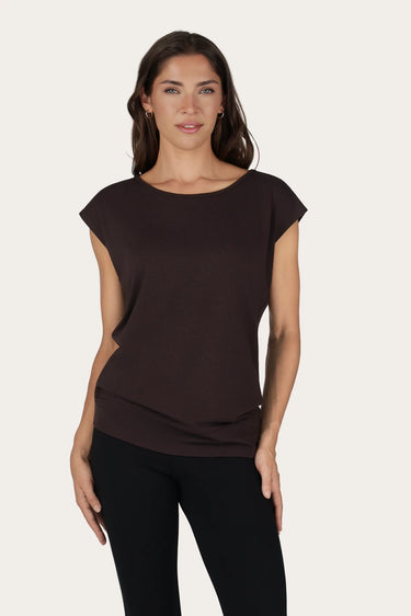 Asana Yoga Tee - Coffee
