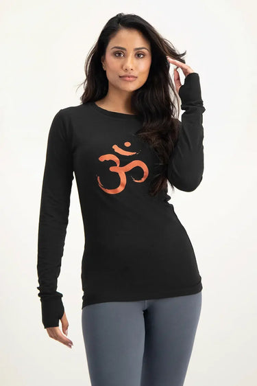 Karuna OM Yoga Longsleeve Shirt - Onyx Black